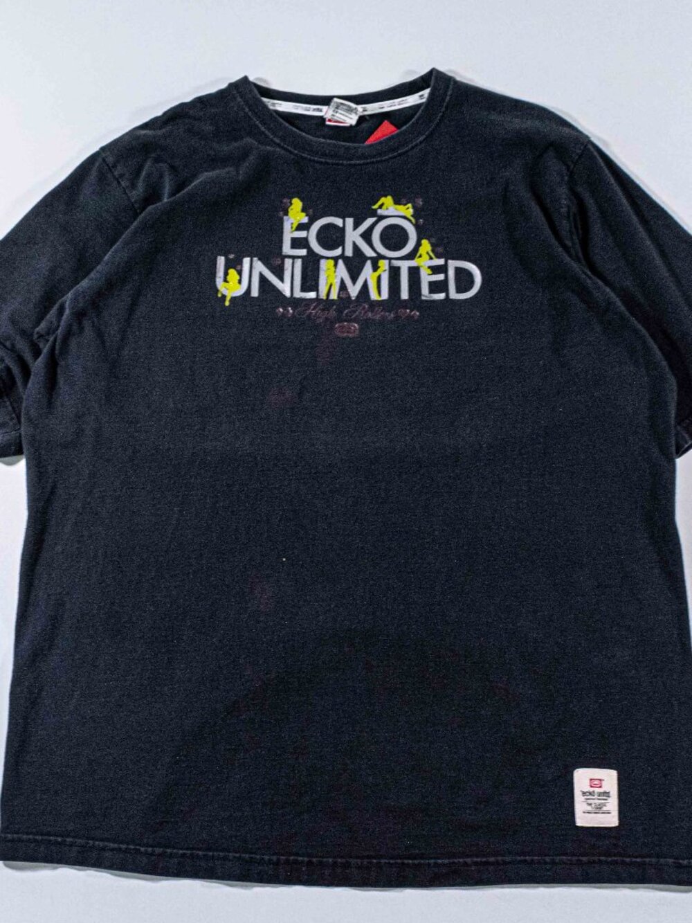 Ecko Unltd High Rollers Pin Up T Shirt 3XL Black Vintage Y2K Hip Hop Streetwear